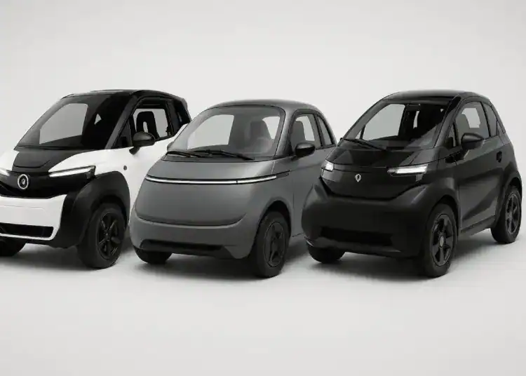 3 coches sin carnet eléctricos vista de frente