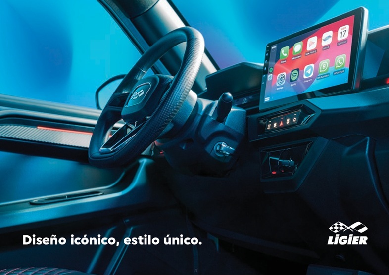 Interior del Ligier JS50 Select 2025 – coche sin carnet