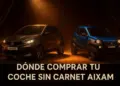 Gama Aixam 2025 en un escenario iluminado, imagen promocional. Dónde comprar coche sin carnet Aixam en España – gama 2025 sobre escenario con luz cálida