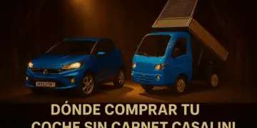 composición digital de coches sin carnet casalini gransport y kerry en estudio con fondo oscuro