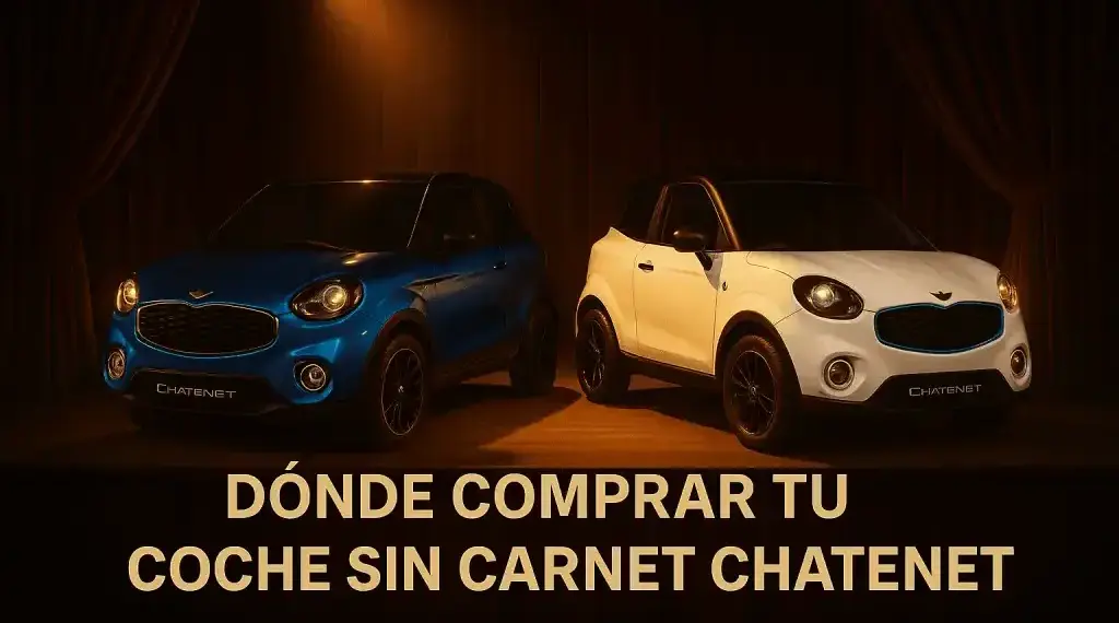 Composición digital de coches sin carnet Chatenet CH46 en estudio con iluminación cálida generada con IA