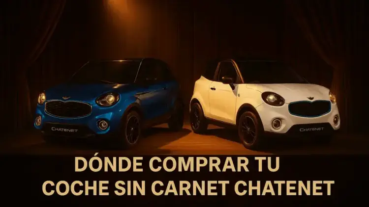 Composición digital de coches sin carnet Chatenet CH46 en estudio con iluminación cálida generada con IA