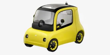 recreacion digital generada por ia de un microcoche electrico amarillo compacto sin carnet