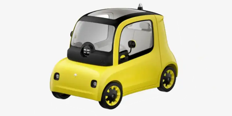 recreacion digital generada por ia de un microcoche electrico amarillo compacto sin carnet