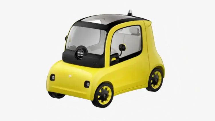 recreacion digital generada por ia de un microcoche electrico amarillo compacto sin carnet