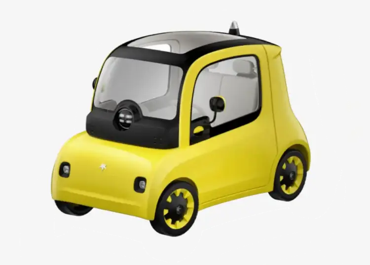 recreacion digital generada por ia de un microcoche electrico amarillo compacto sin carnet