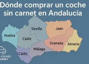 mapa de andalucia con provincias destacadas para comprar un coche sin carnet