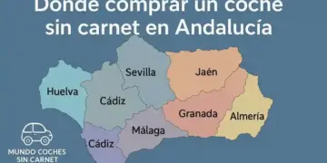 mapa de andalucia con provincias destacadas para comprar un coche sin carnet