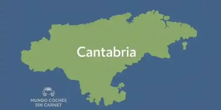mapa de cantabria con grafico informativo sobre donde comprar coches sin carnet