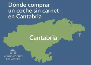 mapa de cantabria con grafico informativo sobre donde comprar coches sin carnet