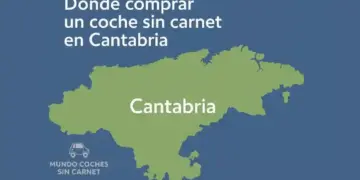 mapa de cantabria con grafico informativo sobre donde comprar coches sin carnet
