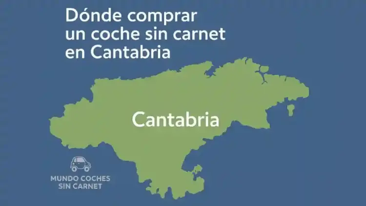 mapa de cantabria con grafico informativo sobre donde comprar coches sin carnet