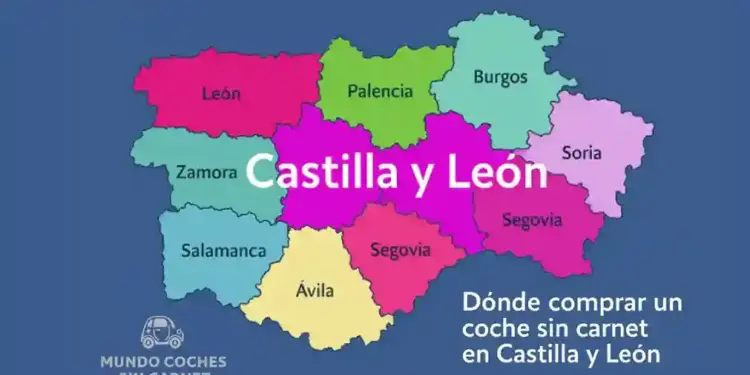mapa ilustrado de castilla y león con sus provincias para comprar coche sin carnet