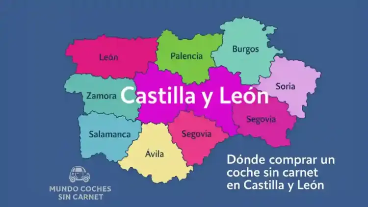mapa ilustrado de castilla y león con sus provincias para comprar coche sin carnet