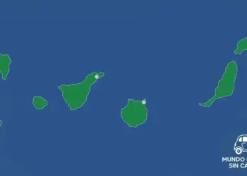 Mapa de las Islas Canarias que muestra las zonas donde vender coches sin carnet en el archipiélago canario