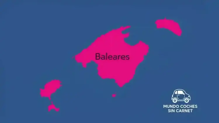 Mapa conceptual generado por inteligencia artificial sobre dónde comprar un coche sin carnet en Baleares