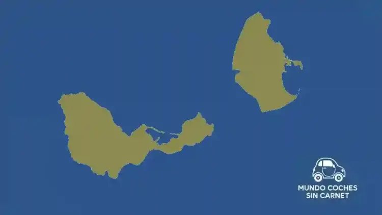 Mapa de Ceuta y Melilla que muestra las zonas donde vender coches sin carnet en ambas ciudades autónomas