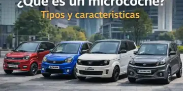 microcoches urbanos de diferentes marcas como Aixam, Ligier, Chatenet y Casalini alineados en ciudad moderna
